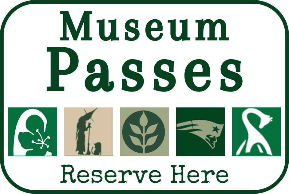 Sign reads "Museum Passes Reserve Here" with five icons representing different museums or attractions below the text.