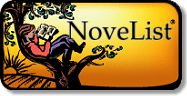 Illustration of a person reading a book while reclining on a tree branch, with the word "NoveList" on a yellow background.